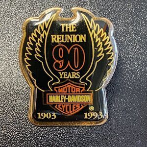 Harley Davidson Logo 90th Anniversary The Reunion 90 Years 1903-1993 Wings pin